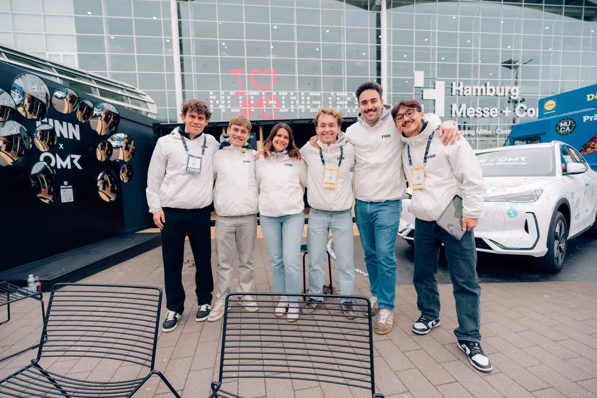 The FINN team together at OMR in Hamburg